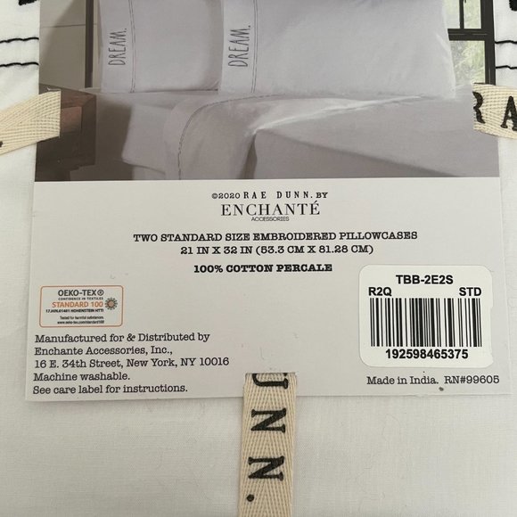 Rae Dunn | "Dream" Embroidered Pillowcases - Picture 3 of 3